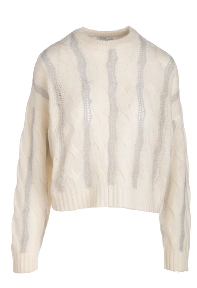 Naadam Women's Cable-knit Wool-blend Sweater In Ivory