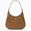 PRADA PRADA CLEO BROWN LEATHER SHOULDER BAG