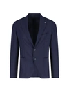 Tagliatore Single-breasted Wool-cashmere Blazer In Blue