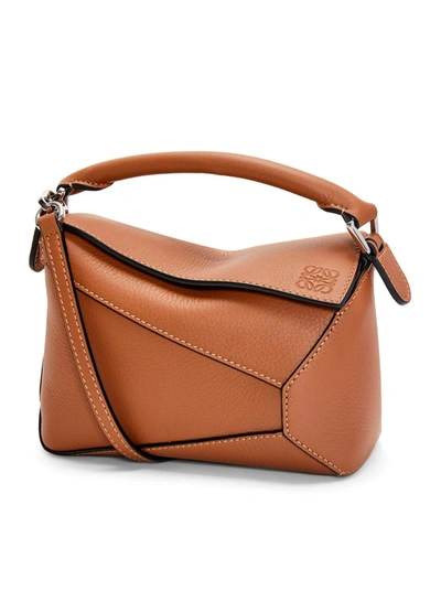 Loewe Classic Mini Puzzle Bag In Calfskin In Brown