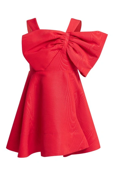 Bardot Junior Kids' Girl's Stefania Exaggerated Bow Dress In Fire Red