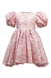 BARDOT JUNIOR KIDS' POSY POOF FLORAL PUFF SLEEVE PARTY DRESS