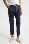 Eleventy Blu Drawstring Waist Pants In Blue Nuovo