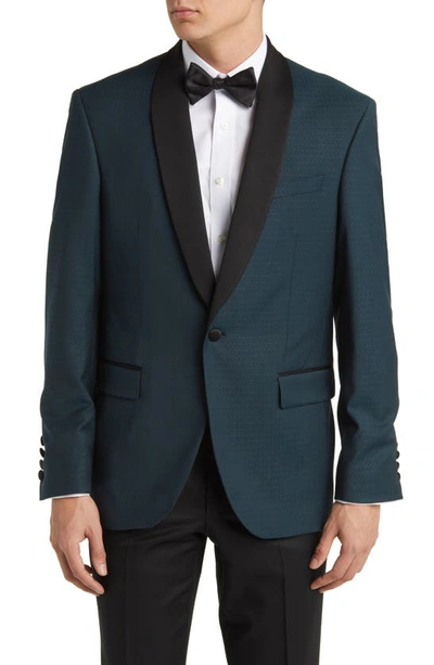 Ted Baker Josh Shawl Collar Slim Fit Wool Sport Coat In Teal