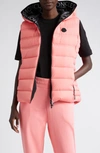 Moncler Aliterse Hooded Puffer Vest In Pink