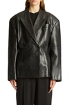 KHAITE THE CONNIE OVERSIZE DOUBLE BREASTED LEATHER BLAZER