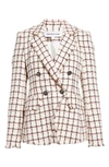 VERONICA BEARD TAJA PLAID COTTON BLEND TWEED DICKEY JACKET