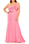FABULOUSS BY MAC DUGGAL BOW FRONT STRAPLESS CREPE GOWN