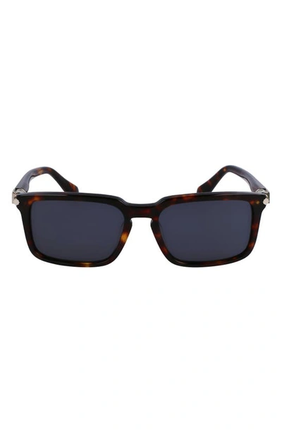 Ferragamo Men's Gancini Evolution Acetate Rectangle Sunglasses In Dark Tortoise