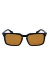 Ferragamo Men's Gancini Evolution Acetate Rectangle Sunglasses In Black/ Orange