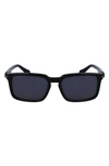 Ferragamo Men's Gancini Evolution Acetate Rectangle Sunglasses In Black