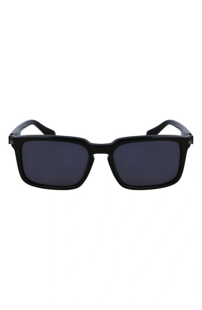 Ferragamo Men's Gancini Evolution Acetate Rectangle Sunglasses In Black