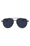 Ferragamo Men's Gancini Evolution Metal Aviator Sunglasses In Black/gray Solid