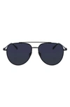 Ferragamo Men's Gancini Evolution Metal Aviator Sunglasses In Matte Black