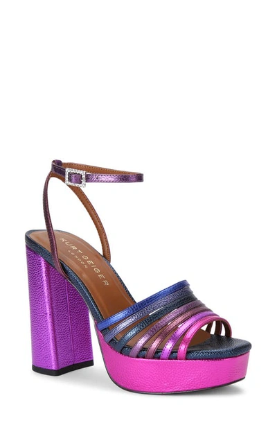 Kurt Geiger Women's Pierra Ankle Strap Platform Sandals In Purple