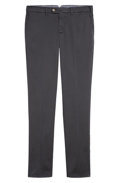 Brunello Cucinelli Italian Fit Garment Dyed Stretch Cotton Trousers In C6313 Antracite