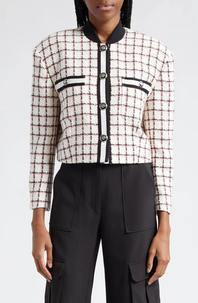 Veronica Beard Ellicot Graphic Tweed Jacket In Ecru Multi