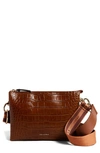 TED BAKER DARALEY CROC EMBOSSED LEATHER CROSSBODY BAG