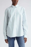 TOTÊME SIGNATURE STRIPE ORGANIC COTTON BUTTON-UP SHIRT