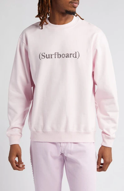 Stockholm Surfboard Club Mer Swarovski® Crystal Embellished Fleece Sweatshirt In Pink