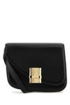 Ferragamo Black Leather Small Fiamma Crossbody Bag In Black