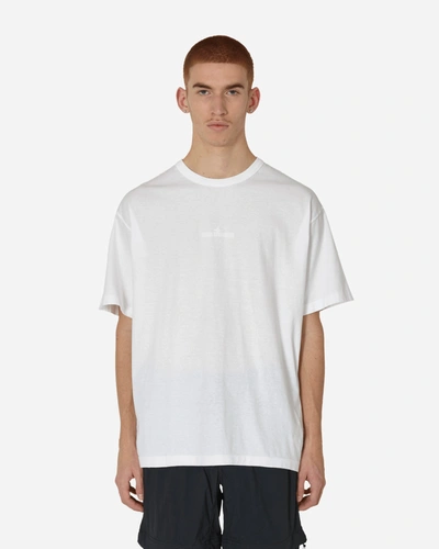 Stone Island Garment Dyed Embroidered Logo T-shirt In White