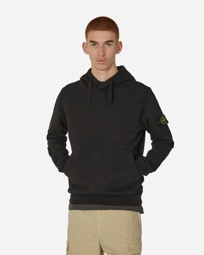 Stone Island Hooded Sweatshirt In Black