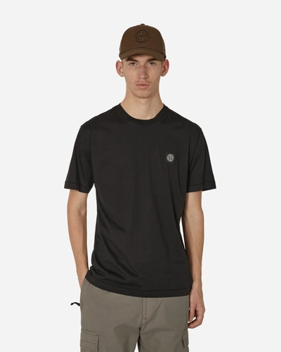 Stone Island Garment Dyed Logo T-shirt In Black