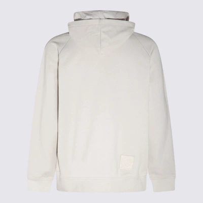 Bally White Cotton Sweatshirt In Silver Birch