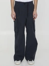 Dolce & Gabbana Logo-plaque Drawstring Cargo Trousers In Blue
