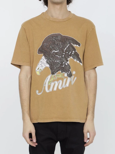 Amiri Men's Short-sleeved Eagle T-shirt In Orange In Brown
