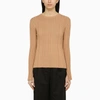Loulou Studio Beige Silk Blend Crew-neck Sweater In Beige