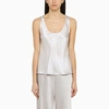 Vince Acetate Tank Top Scoop Neckline In Metal
