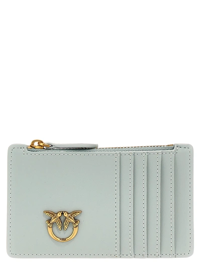 Pinko Airone Wallets, Card Holders Gray In Light Blue