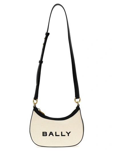 Bally Logo-print Canvas Crossbody Bag In White,black