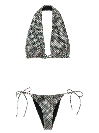 Philosophy Check Print Bikini Beachwear Multicolor In Gray