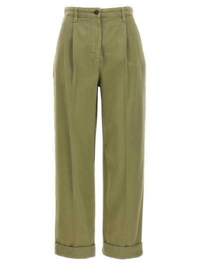 ETRO CROPPED CHINO PANTS GREEN