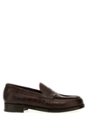 LIDFORT CROC PRINT LEATHER LOAFERS BROWN