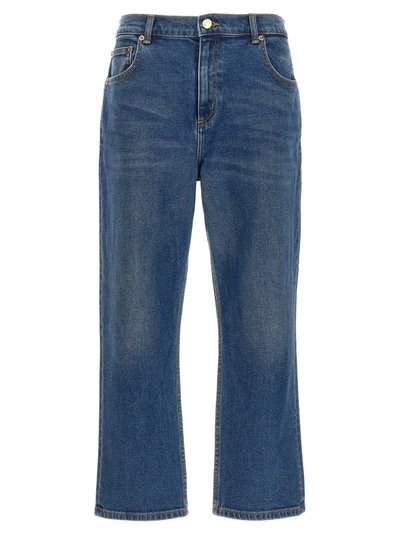 TORY BURCH CROPPED FLARED JEANS BLUE