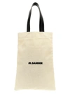 JIL SANDER FLAT SHOPPER TOTE BAG WHITE/BLACK