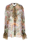 Etro Ruffled Floral-print Silk-crepon Blouse