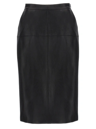 P.a.r.o.s.h. Leather Skirt In Black