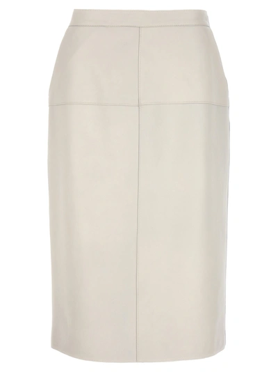 P.a.r.o.s.h . Leather Skirt In White