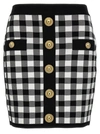 Balmain Cropped Button-embellished Jacquard-knit Top