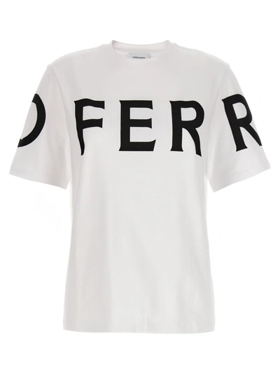 FERRAGAMO LOGO PRINT T-SHIRT WHITE/BLACK