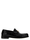 Versace Horsebit-embellished Croc-effect Patent-leather Loafers
