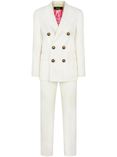 Dsquared2 Fitted Double-breasted Suit Skirt In White