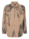 Msgm Abstract Print Beige Shirt In Beige