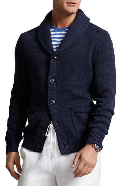 Polo Ralph Lauren Men's Cashmere Shawl-collar Cardigan In Blue