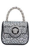 Versace Crystal La Medusa Mini Bag In Black/ Crystal/ Palladium